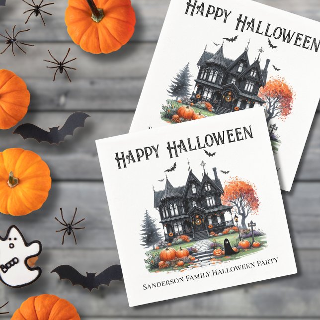 Serviette En Papier Haunted House Halloween Party (Haunted House Halloween Party Napkins)