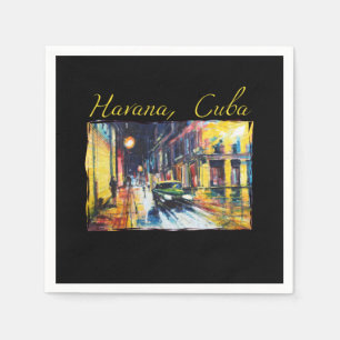 Serviette En Papier Havana Cuba - Habana Vieja scène de nuit