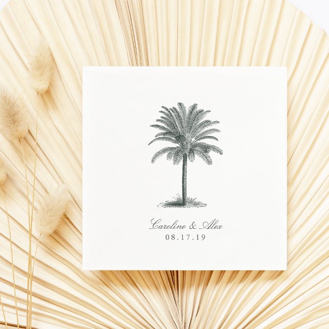 Serviette En Papier Havana Palm Mariage (Créateur téléchargé)