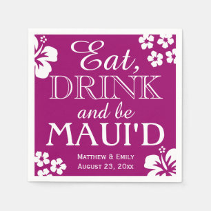 Serviette En Papier Hawaii Mange, Boire et Be Maui 'd Mariage Napkins