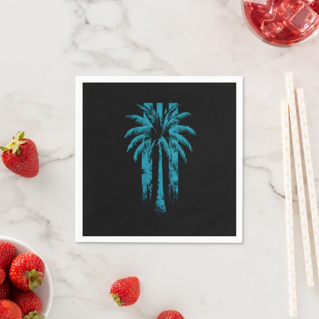 Serviette En Papier Hawaiian Beach Summer Vacances Tropical Palm Tree (En situation)