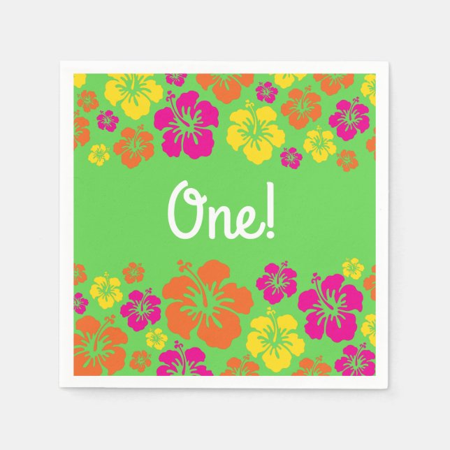 Serviette En Papier Hawaiian Luau Kid's Birthday Party (Devant)