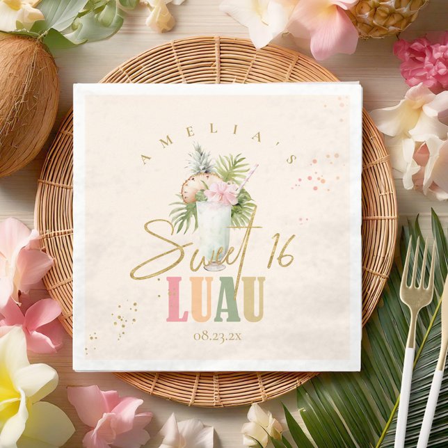 Serviette En Papier Hawaiian Luau Sweet sixteen ID1092 (Créateur téléchargé)