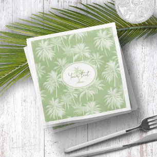 Serviette En Papier Hawaiian Palm Tree Silhouette Motif Green ID1093