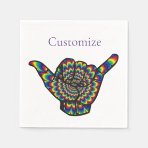 Serviette En Papier Hawaiian Shaka Psychedelic Thunder_Cove