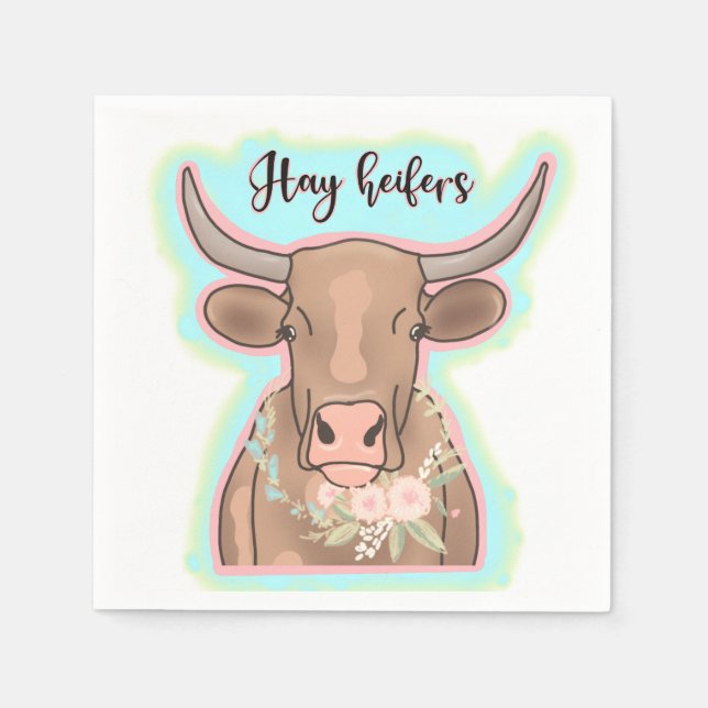 Serviette En Papier Hay heifers (Devant)