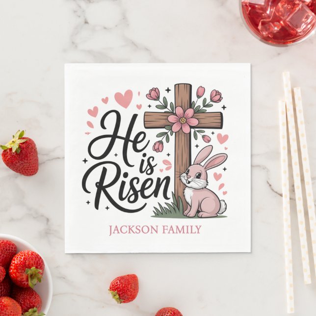 Serviette En Papier He is Risen! Easter Sunday Paper (En situation)