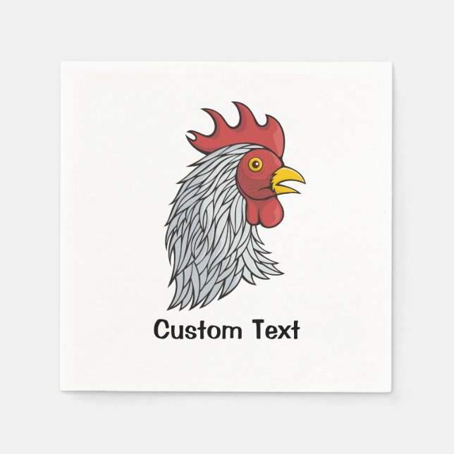 Serviette En Papier Head de Gray Rooster (Devant)