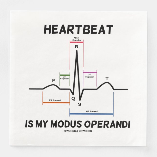 Serviette En Papier Hearbeat Est Mon Modus Operandi Electrocardiogramm (Devant)