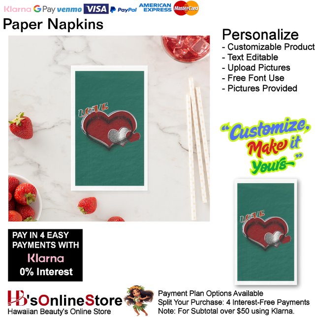 Serviette En Papier Heart Magic Dark Green Paper Napkin Guest Serviett (Love Hearts Dark Green Paper Napkin Guest Towel.)