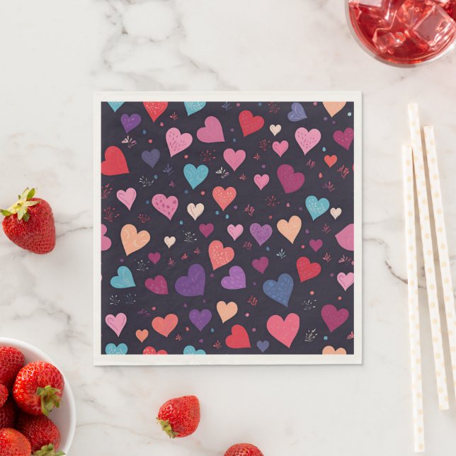Serviette En Papier Hearts Galore (En situation)