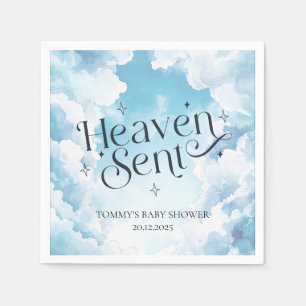 Serviette En Papier Heaven a envoyé Blue Clouds Custom Name Baby showe
