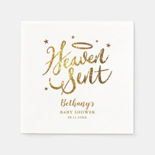 Serviette En Papier Heaven envoyé Elegant Baby shower Parties scintill