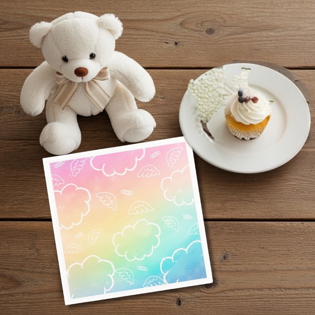Serviette En Papier  Heavenly Angel Halo Cloud  Rainbow  Napkins (Heavenly Angel Halo Cloud Rainbow Napkins)