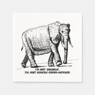 Serviette En Papier Heavy Cross-Hatched Elephant