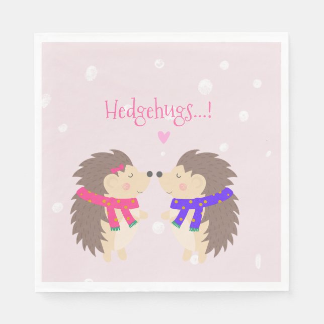 Serviette En Papier Hedgehugs ! Noël du mignon Hérisson (Devant)