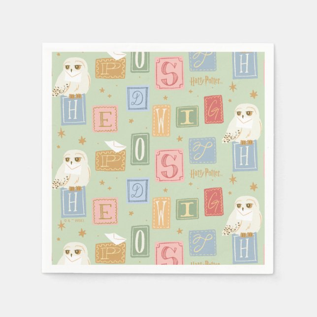 Serviette En Papier Hedwig Post Letter Block Pattern (Devant)