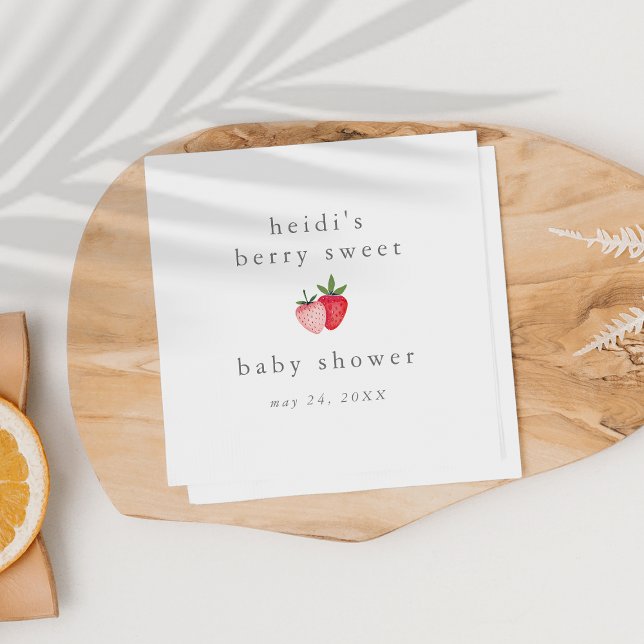 Serviette En Papier HEIDI Pink Berry Sweet Strawberry Girl Baby Douche (HEIDI Pink Berry Sweet Strawberry Girl Baby Shower Napkins)