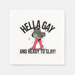 Serviette En Papier Hella Gay et prête à jouer Drôle LGBTQ