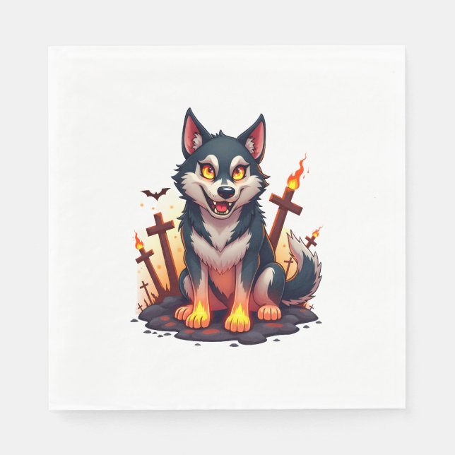 Serviette En Papier Hellhound Husky Chien (Devant)