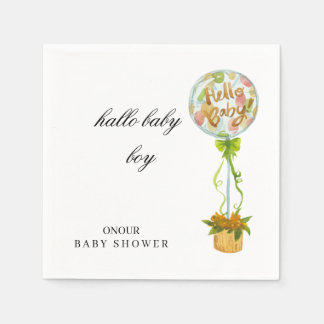 Serviette En Papier Hello Baby Boy Baby Shower Napkins – Soft Elegant