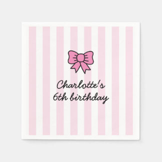 Serviette En Papier Hello Cutie Cartoon Pink Bow Birthday Party