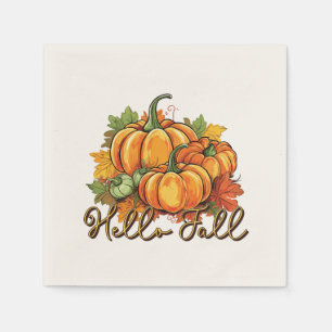 Serviette En Papier Hello Fall - Cosy Citrouille Patch