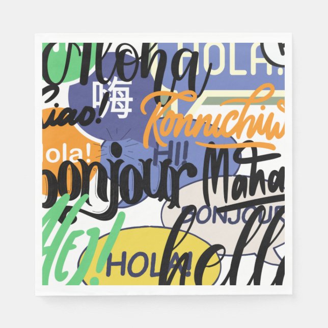 Serviette En Papier Hello World (Devant)