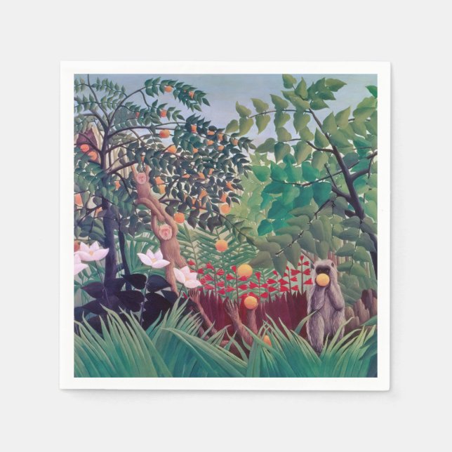 Serviette En Papier Henri Rousseau - Exotic Landscape (Devant)