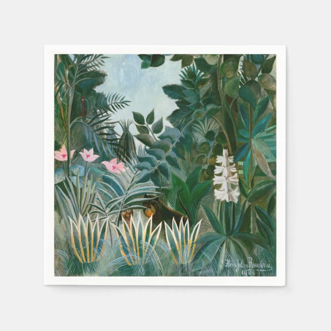 Serviette En Papier Henri Rousseau - La jungle équatoriale (Devant)