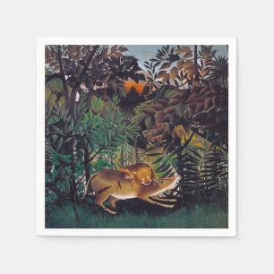 Serviette En Papier Henri Rousseau - Le lion affamé