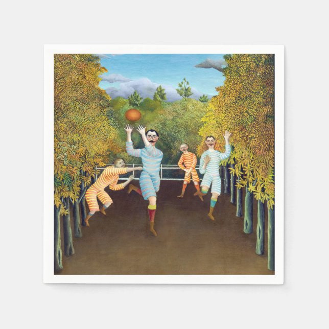 Serviette En Papier Henri Rousseau - Les joueurs de football (Devant)