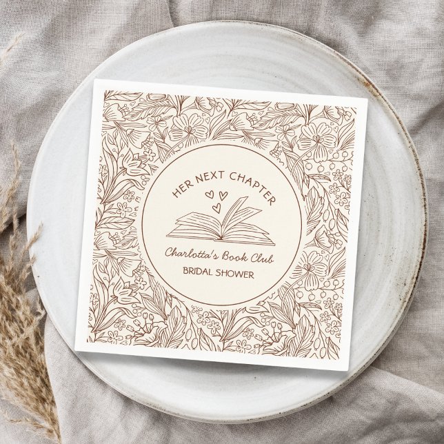 Serviette En Papier Her Next Chapter Brown Book Club Bridal Shower (Her Next Chapter Brown Book Club Bridal Shower Napkins)