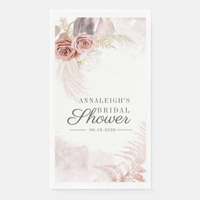 Serviette En Papier Herbe de Pampa Palmiers Séchés Terrasse Enterremen (Devant)