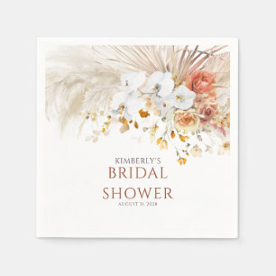 Serviette En Papier Herbe de Pampas florale en terre cuite pour tout é