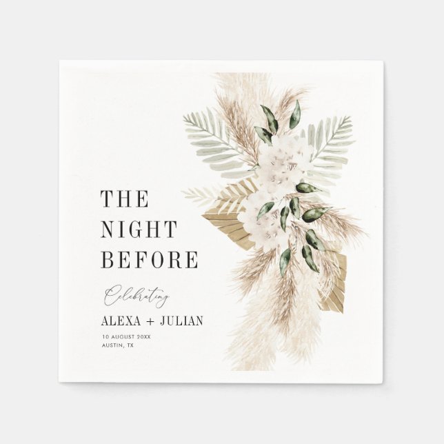 Serviette En Papier herbe des pampas et verdure la veille au soir (Devant)