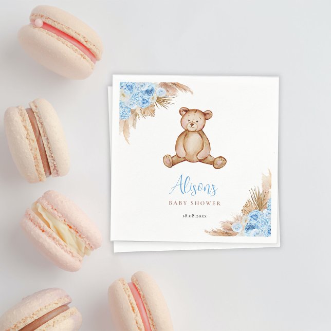 Serviette En Papier Herbe Pampas Ours Teddy (Créateur téléchargé)