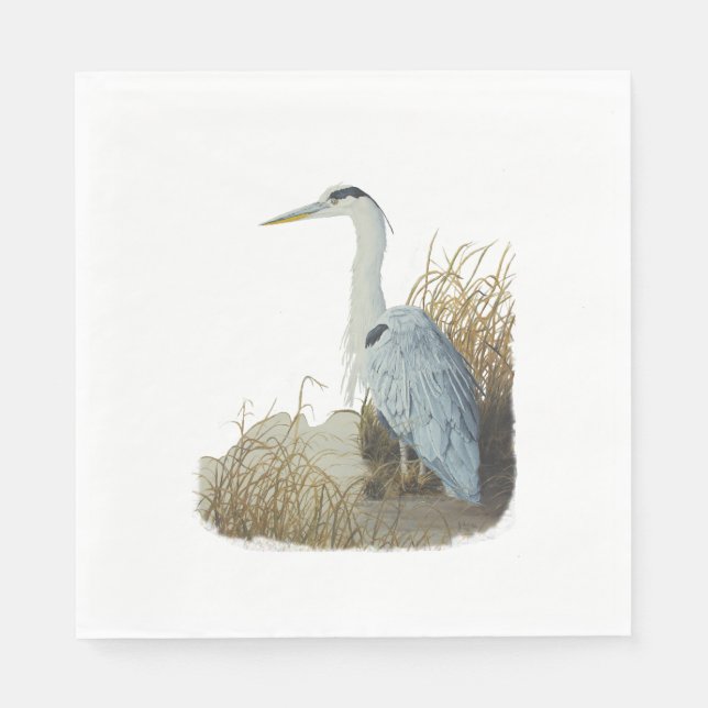 Serviette En Papier Heron À Marsh Edge (Devant)