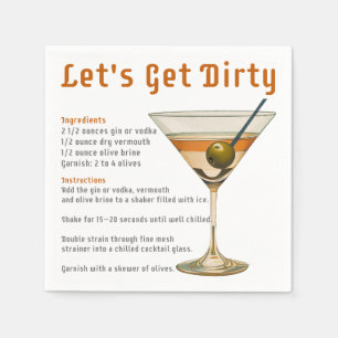 Serviette En Papier Heure de cocktail Obtenons une recette de martini