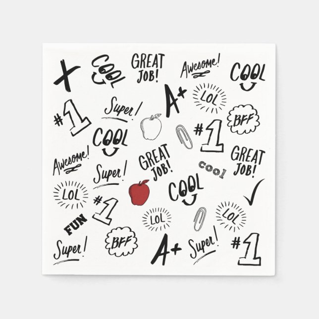 Serviette En Papier Heure de l'école (Devant)