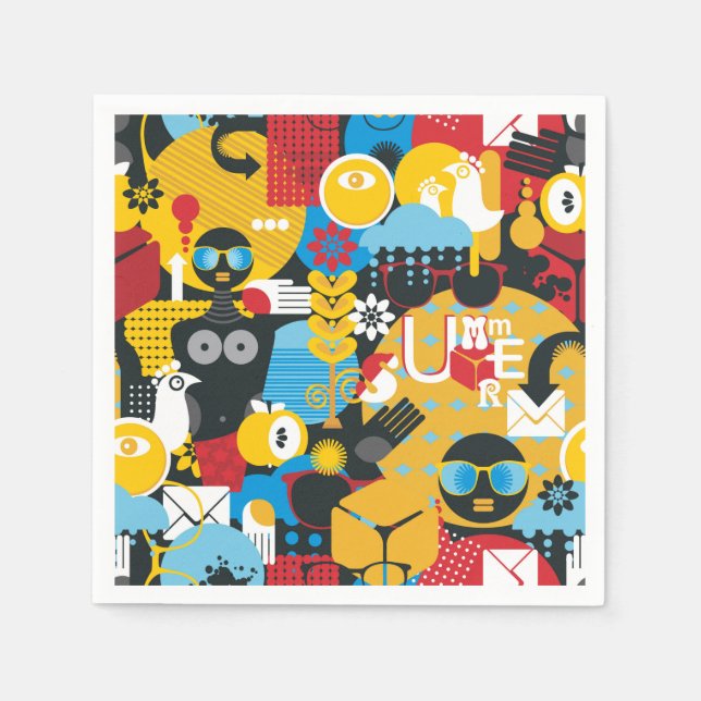 Serviette En Papier Heure d'été (Devant)