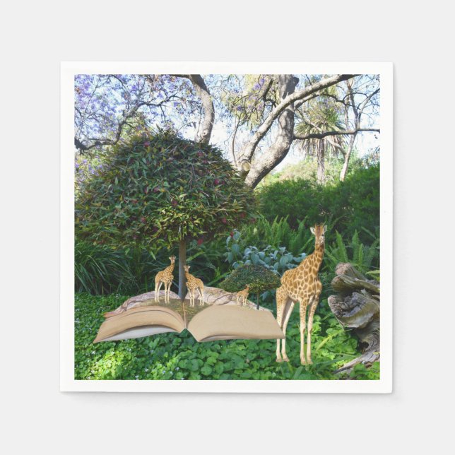 Serviette En Papier Heure du livre de Giraffe, (Devant)