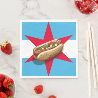 Serviette En Papier Heure HotDog de Chicago