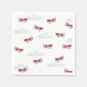 Serviette En Papier Heure Vol avion Anniversaire