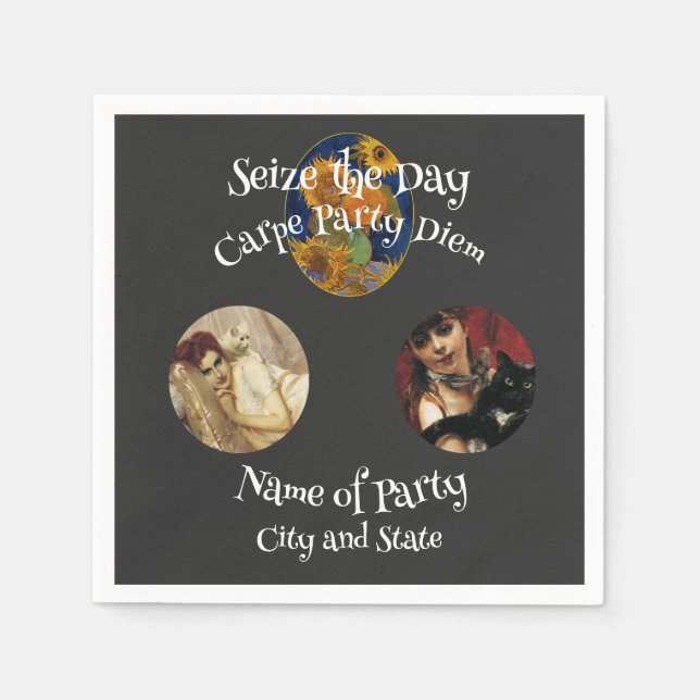 Serviette En Papier Heureuse Fête de 2024 Célibataire Célibataire Retr (Devant)