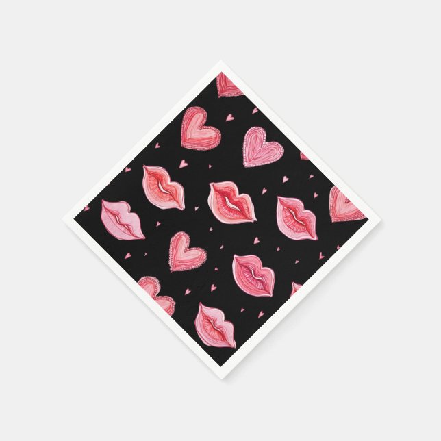 Serviette En Papier Heureuse Sainte-Valentin de serviettes de fête (Coin)