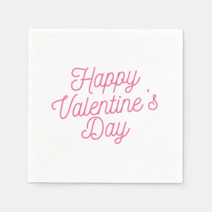 Serviette En Papier Heureuse Sainte-Valentin rose Napkin
