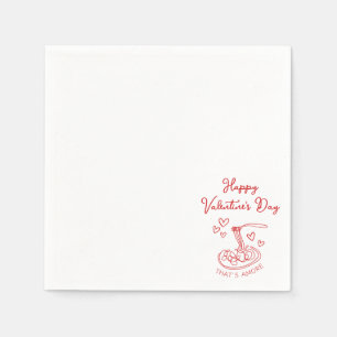 Serviette En Papier Heureuse Sainte-Valentin simple qui est plus rouge