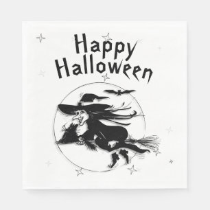 Serviette En Papier Heureuse sorcière d'Halloween