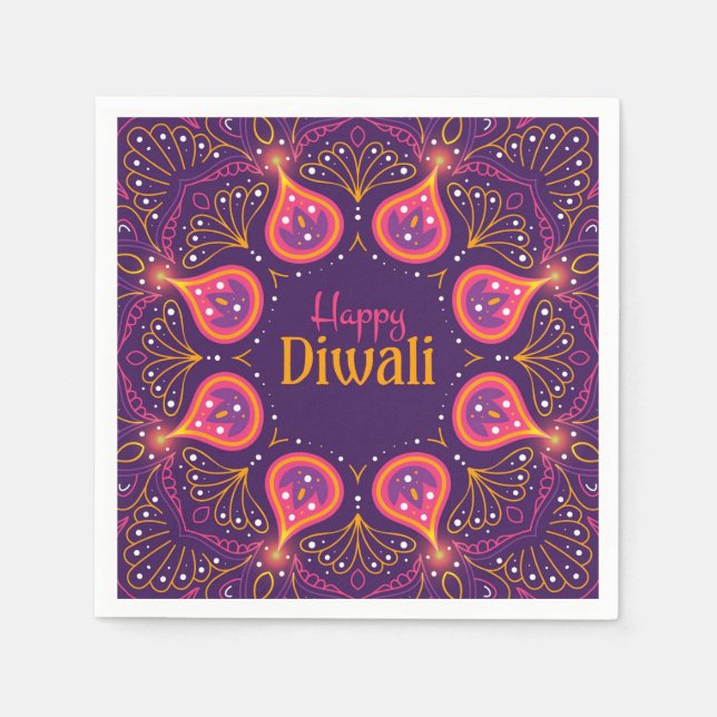 Serviette En Papier Heureux Diwali (Devant)